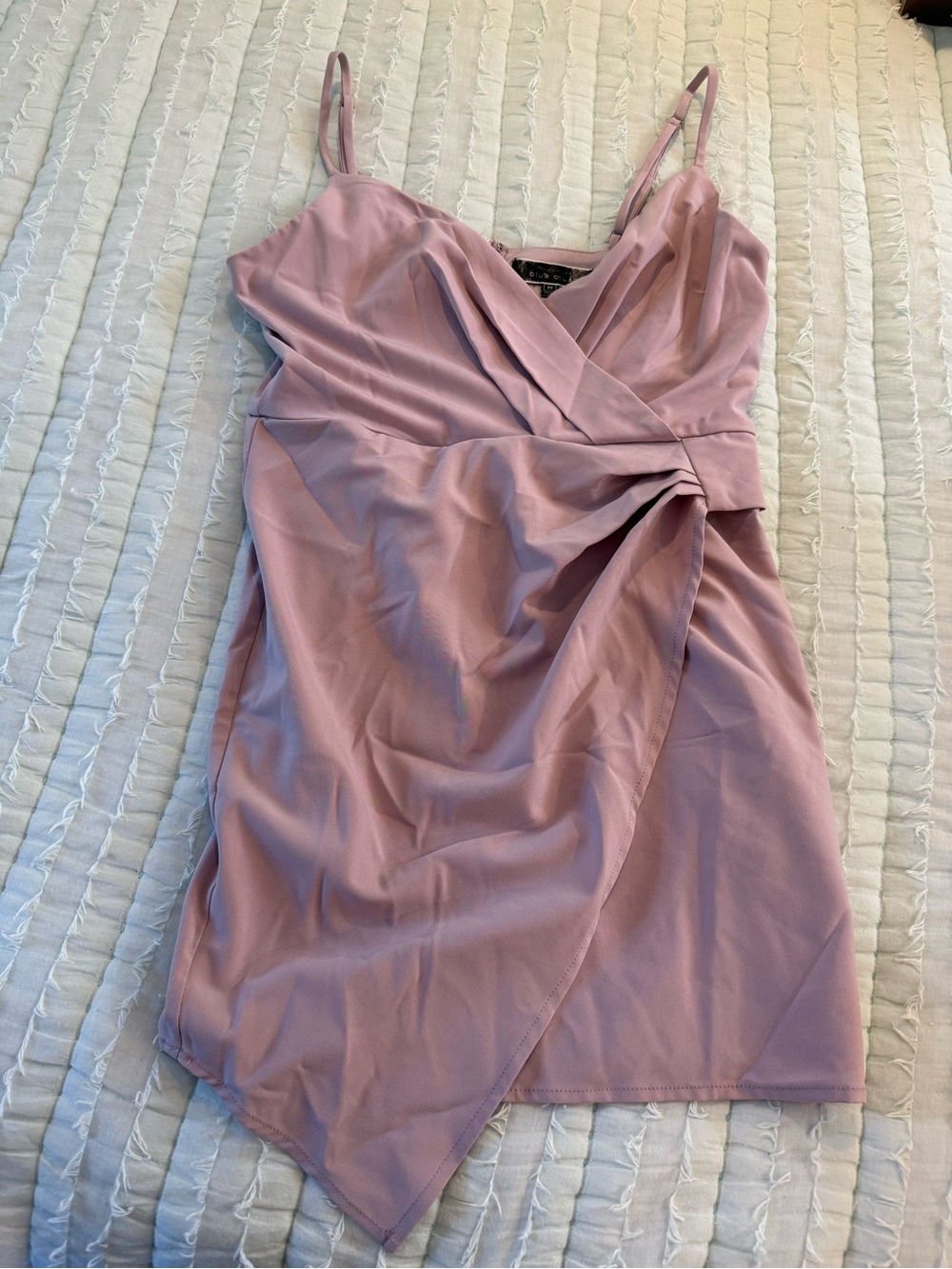 Dusty Rose Wrap Mini Dress size M with Thin Adjustable Straps by Blue Brush